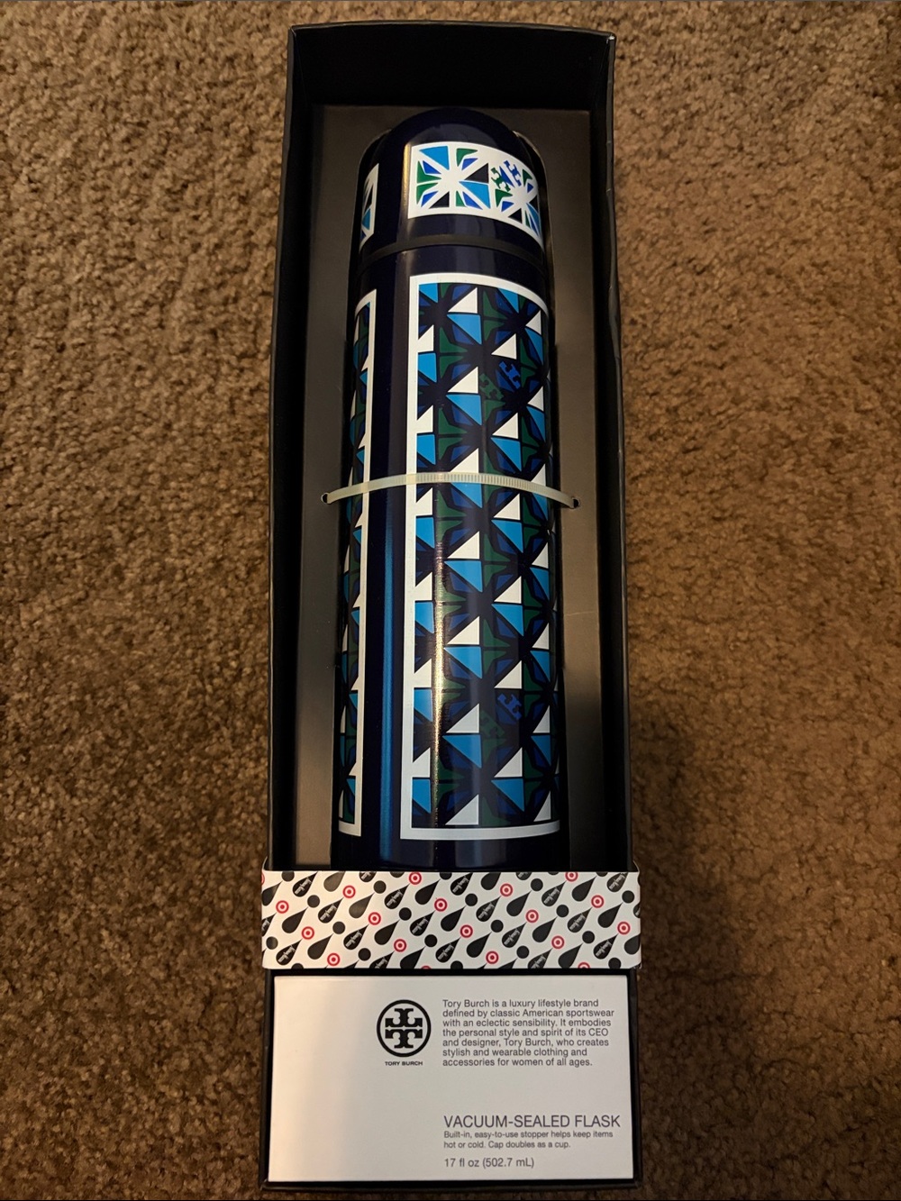 Tory Burch vacuum sealed flask NWT